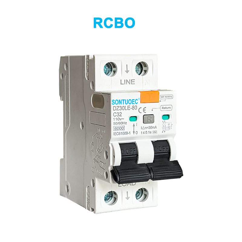 2p витік струму вимикач 6Ka IEC61009.1 Стандартна якість RCBO