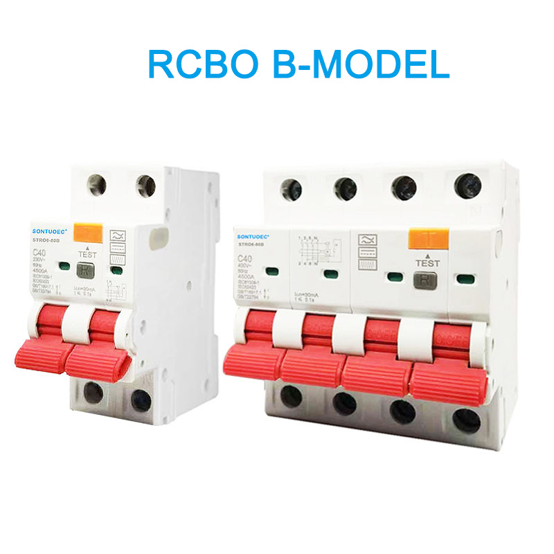 RCBO B Модель 2P 4P Залишковий вимикач струму